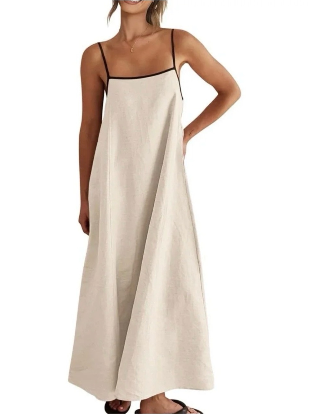 Shy Velvet 100% Linen Maxi Dress